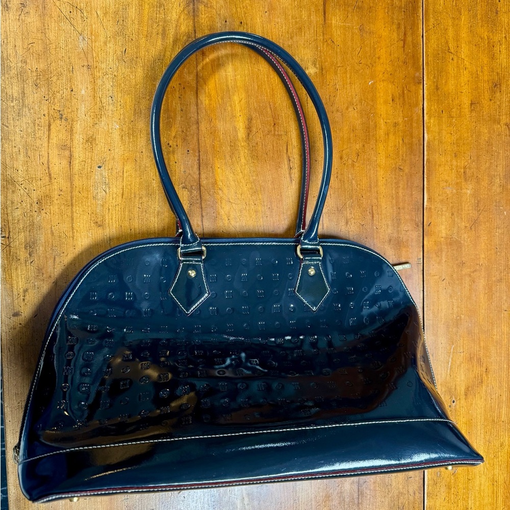 Arcadia Navy Tote with white and red stitching - Picture 3 of 9